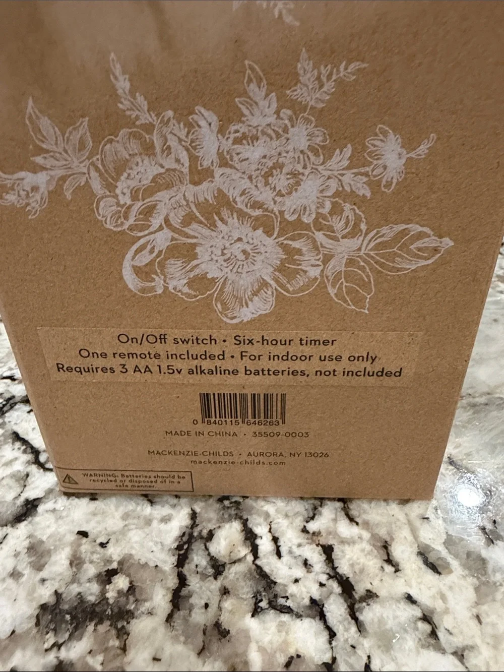 MacKenzie-Childs Brown and Cream Courtly Check Pillar Candle.   Does not light